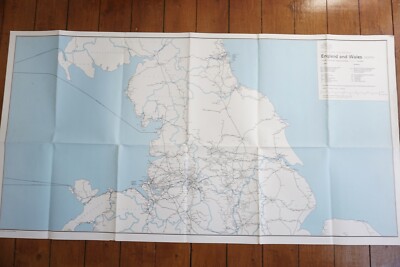 1968 British Rail England & Wales North System Map Poster Railway inc Collieries