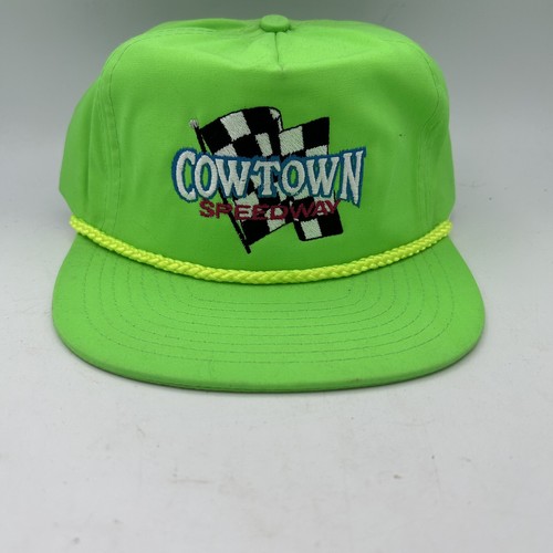 Vintage Cowtown Speedway Mütze Kappe Captain Trucker Herren grün Texas Racing Dirt Track
