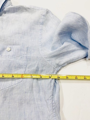 Jack Spade NY Shirt Men Sz Small Petite Blue Pinstripe Button Up 100% Linen - Picture 17 of 17
