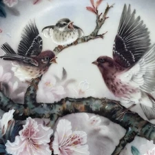 90's Bird Plate Lilly Flowers Nature's Poetry Melody at Daybreak Bradford