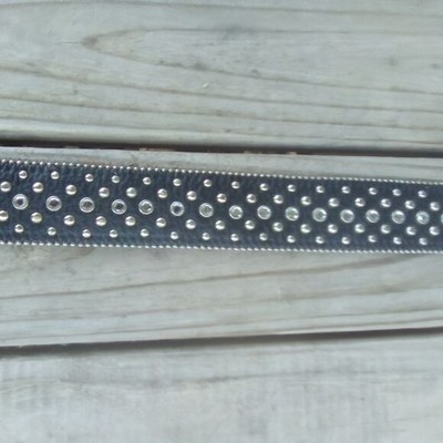Women\'s Genuine Italan Leather Studded Black Belt & Belt Buckle Size Large Women main image 2