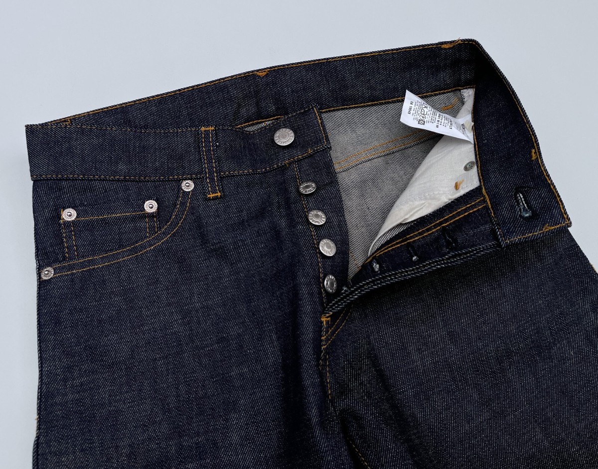 Rare VTG ARCHIVE 1999 HELMUT LANG Classic Raw Cut Denim Jeans Navy
