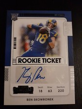 2021 Contenders Football Ben Skowronek Rookie Ticket Auto Rams RC