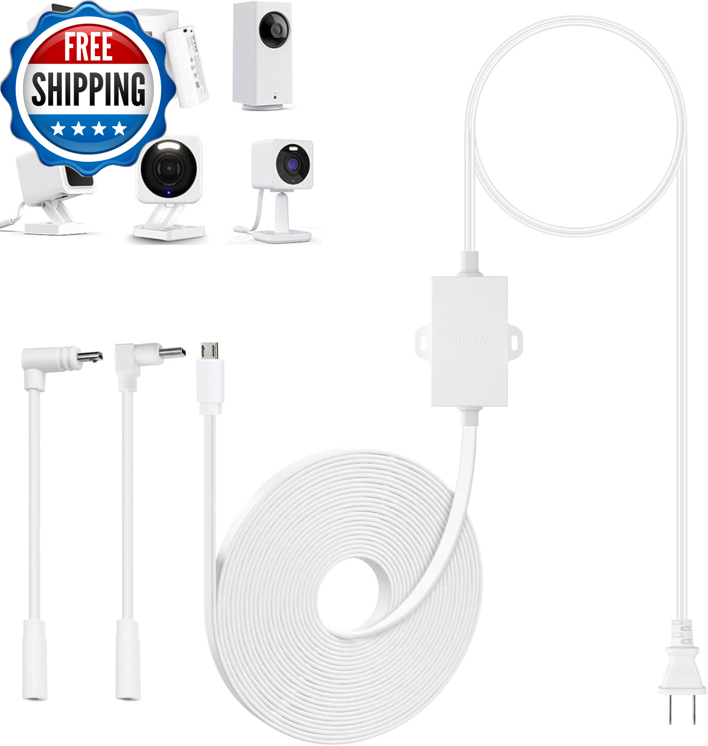 13.1Ft/4M Outdoor Power Adapter Compatible with Wyze Cam V4,Wyze Cam Pan V3/V2,W