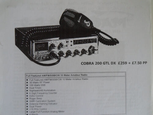 Pertenecer a fragmento Adiccion COBRA 200 GTL DX y MAGNUM S9 (SOLO FOLLETO DE  VENTAS).......RADIO_TRADER_IRLANDA. | eBay