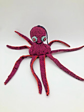 One-Of-A-Kind Handmade Violet Octopus Plush Toy with Big Eyes 20"x6" Purple
