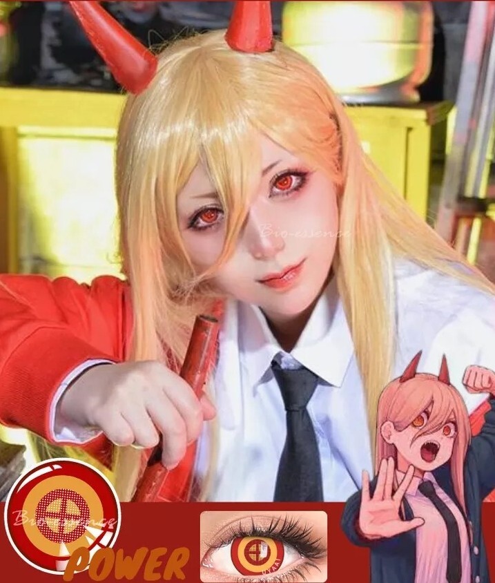 Lentille power cosplay chainsaw man déguisement jeux de role manga 1 paire