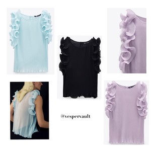 zara ruffled pleated top