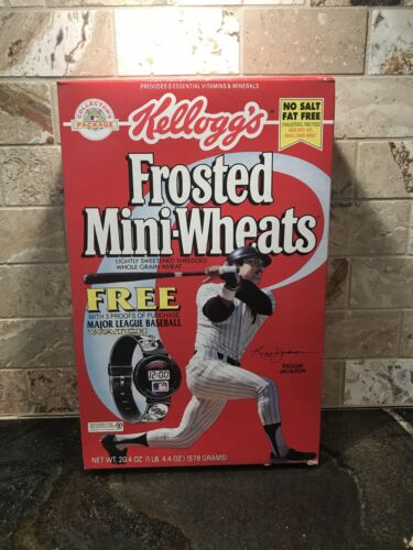 Reggie Jackson Frosted Mini-Wheats Cereal Box Collector's Package - Unopened!