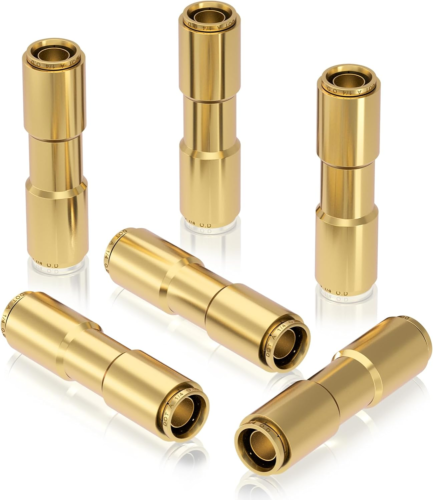 6 PCS 1/4 Brass DOT Air Line Fitting Straight Union Quick Connect Fittings 1/4 - Picture 9 of 11