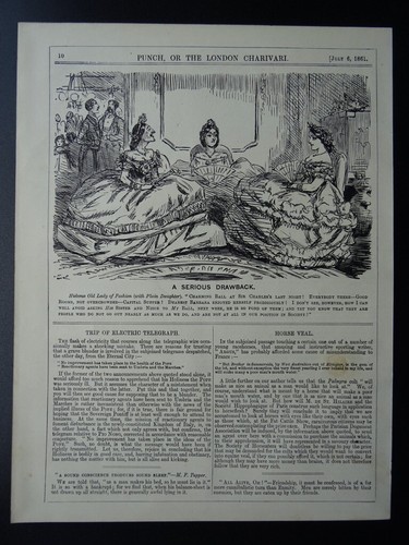 Ladies Fashion HIDEOUS OLD LADY OF FASHION - Original 1861 Victorian Print - Picture 2 of 2