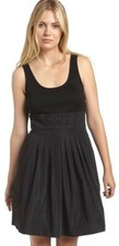 BCBG MAXAZRIA Modal Jersey Bodice Taffeta Skirt Fit Flare Black Combo Dress 4