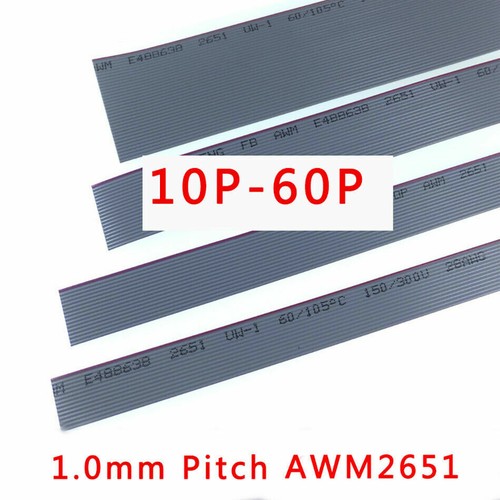 28AWG Gray Flat Ribbon Cable 1.0mm Pitch AWM2651 Connector Wire 10/14/16/20-60P - 第 1/5 張圖片