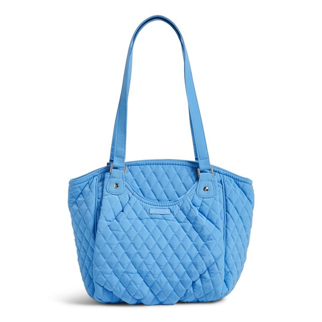Vera Bradley Microfiber Quilted Glenna Satchel Bag Purse in Sky Blue