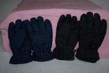 Children's Small Kids Winter Glove Set One Pair Navy Blue and One Pair Black