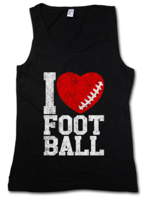 I Love Football III Damen Tank Top Hearts Heart Love Addicted Addiction Ball