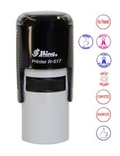 Teachers Rubber Ink Stamps - 8 Images - 5 Ink Colors - Shiny - Self Inking