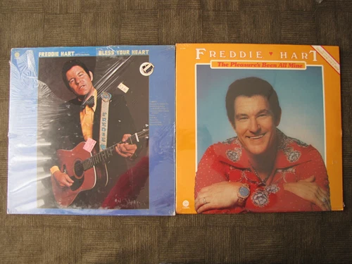 Freddie Hart Lot of 2 NOS LPs THE PLEASURE'S BEEN ALL MINE / BLESS YOUR HEART
