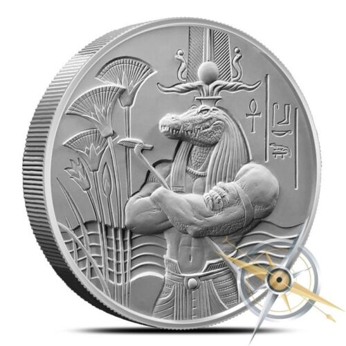 Egyptian Gods Series Sobek Ultra High Relief 2 oz Silver BU Round Coin IN-STOCK! - Picture 1 of 2