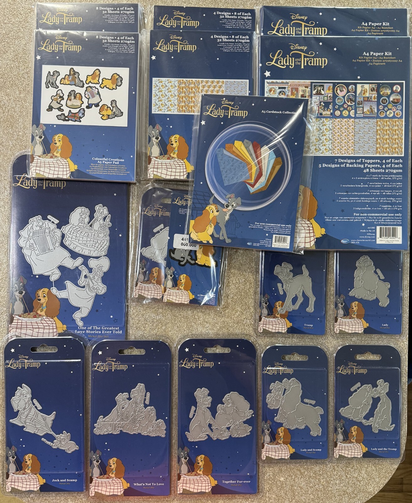 Lady and the Tramp Die Cutting Cardstock Lot RARE