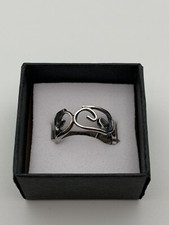 Vtg Handcrafted By Massaniello Sterling Silver Scroll .25  Band,2.29g Sz 6.5 V40