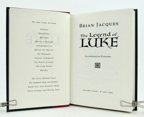 THE LEGEND OF LUKE Brian Jacques 1999 Philomel 1st Printing Signed HBDJ EXC L3 - Imagen 6 de 9