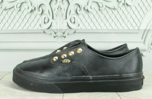 black leather vans size 5.5