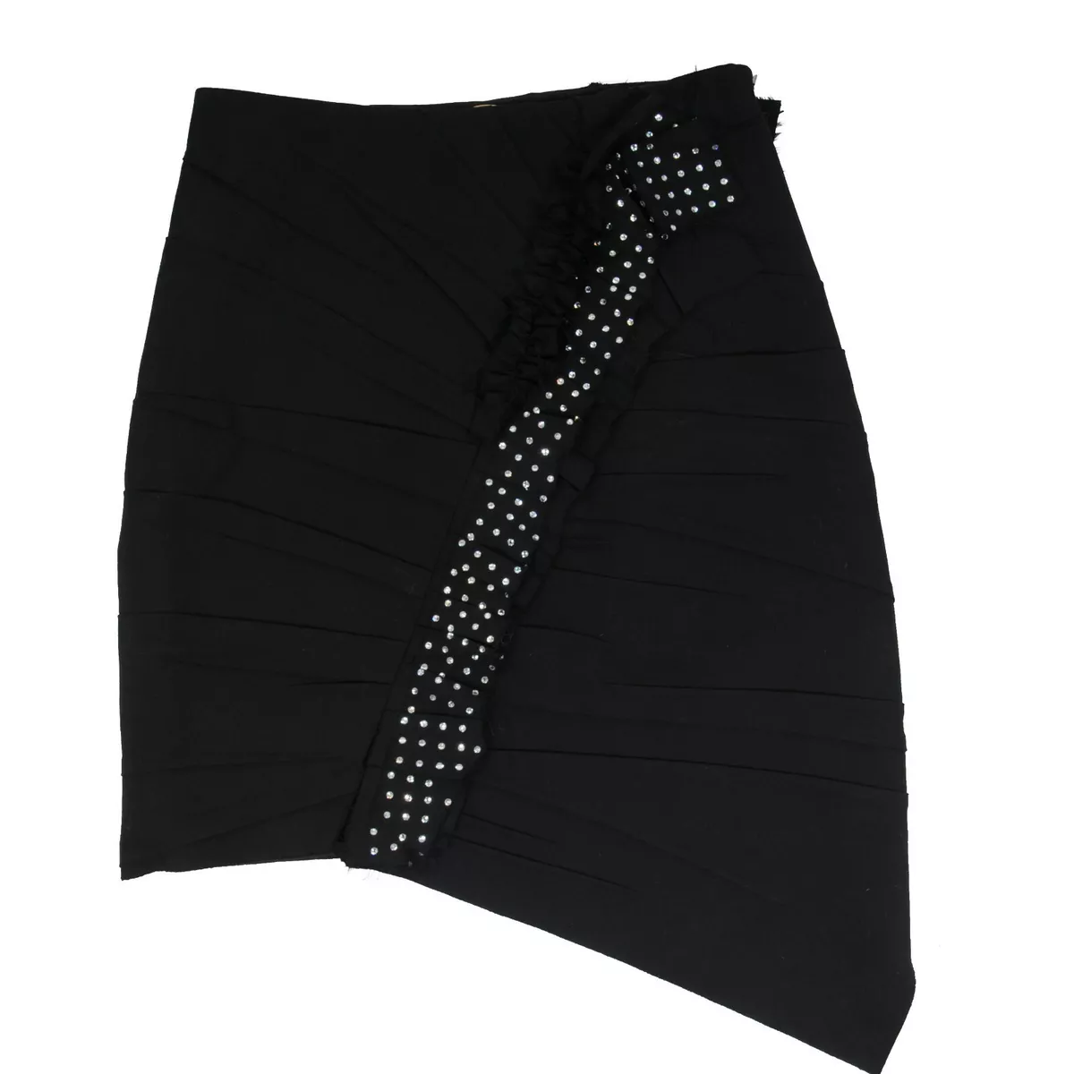 Short black asymmetrical skirt cheap