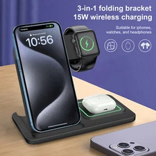 3in1 Wireless Fast Charging Charger Station For Apple Watch Ultra 2 iPhone 16 15