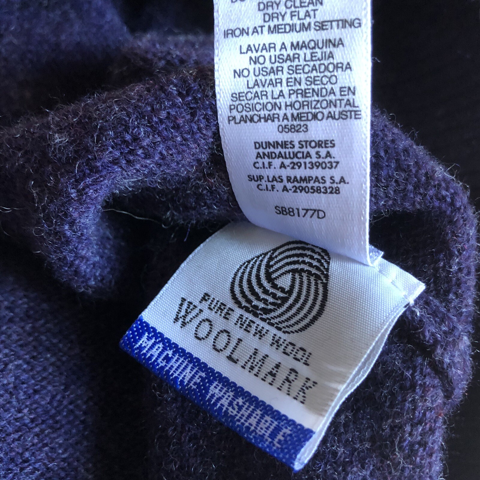 Men’s Dunnes Size Large Knit Jumper Purple 100 Lambswool Long Sleeves Crew Neck eBay