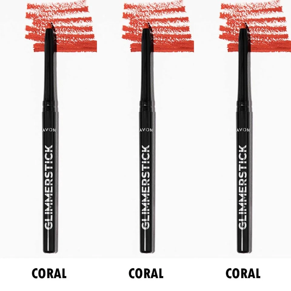 NEW Avon Glimmersticks Retractable Lip Liner / CORAL / SET OF 3 - Image 2 of 4