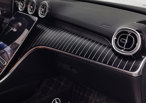 Inner Center Console Stripe trim3 pcs For Benz C-Class W206 22-2023 matte black - Picture 6 of 7