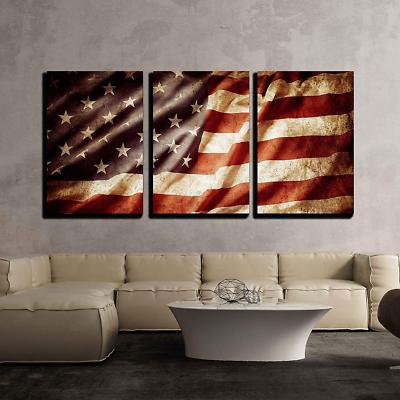 Wall26 - Closeup of Grunge American Flag - CVS - 24''x36''x3 Panels