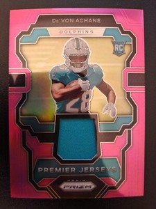 2023 Panini Prizm Premier Jerseys Pink Prizm  Patch Devon Achane #PJ-DA
