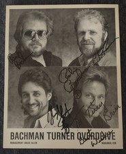 AUTOGRAPHE AUTHENTIQUE BACHMAN TURNER OVERDRIVE 8X10 MEMBRES DU GROUPE