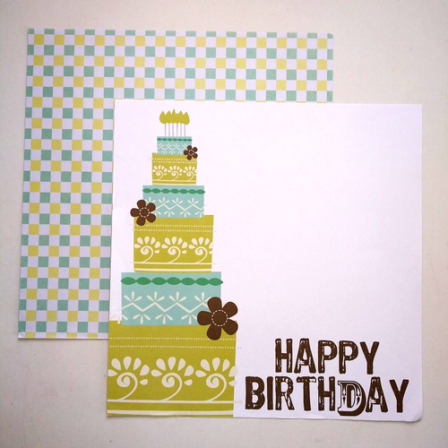 Álbum de recortes Papel Cartulina 12 x 12 Verde Cumpleaños Abril Floral Mezcla Lote 9 Hojas - Imagen 2 de 9