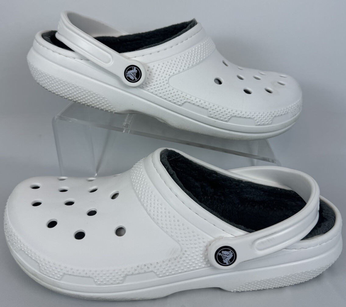 Adult Crocs Classic Comfy Cushion Clog Lined W/ Strap White Size 10M/12W