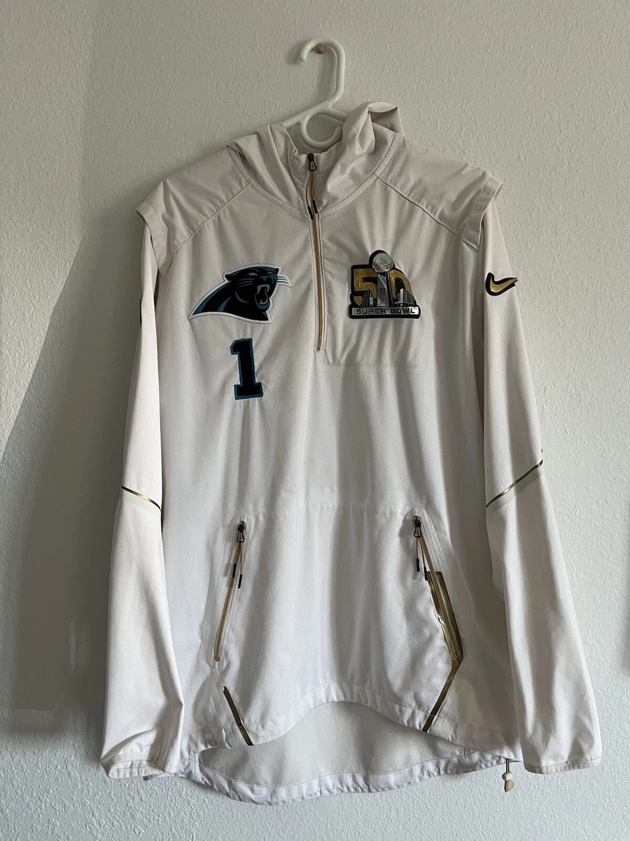Nike Carolina Panthers Super Bowl 50 Fly Rush Vapor Alpha Jacket Men s L