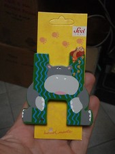 Lettera H alfabeto legno SEVI ANIMALI letter alphabet wooden HIPPOPOTAMO lettere