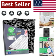 Compact Black Check Book Register & Ledger - Ultimate Expense Tracking System