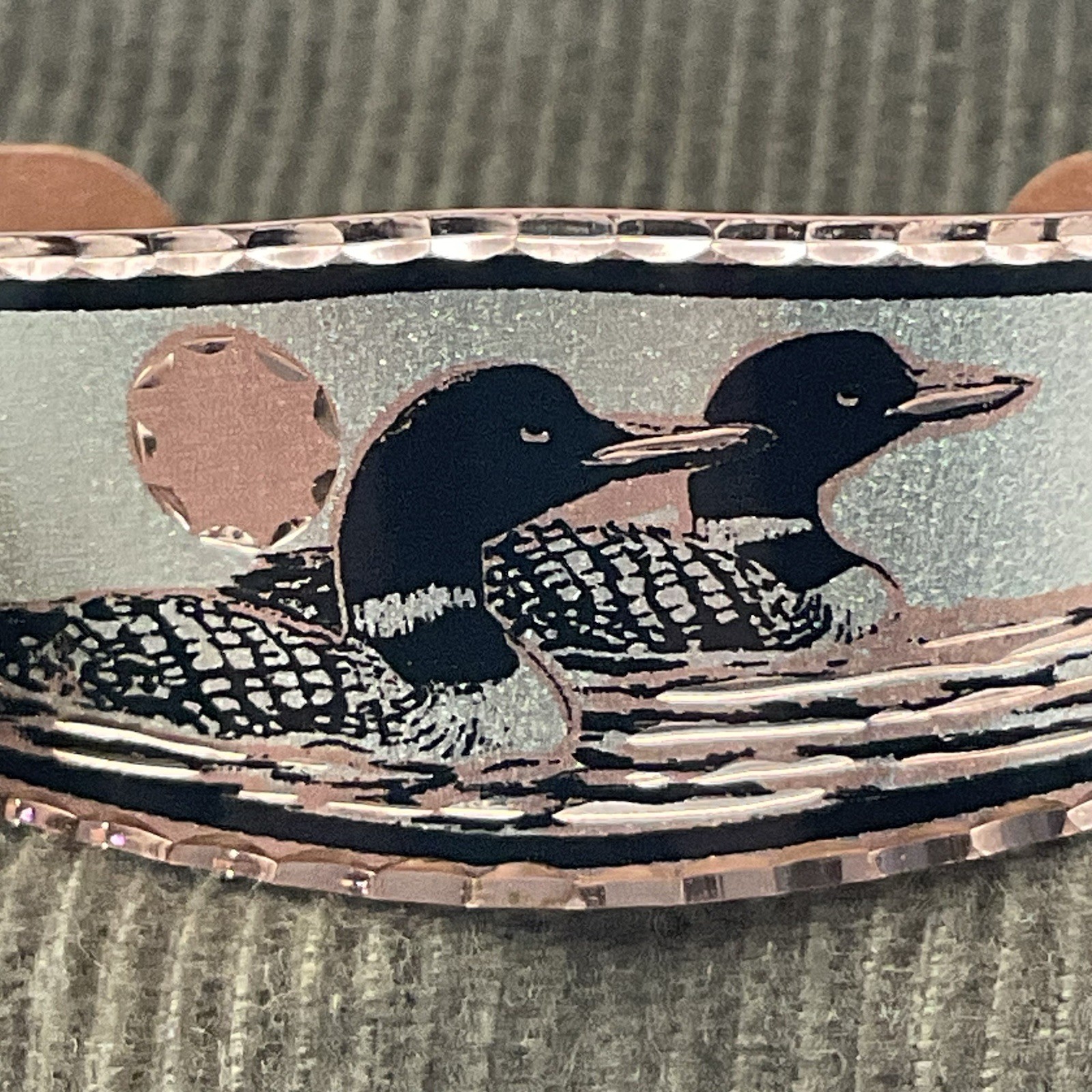 Copper Reflections Handmade Copper Loon Cuff Brac… - image 2