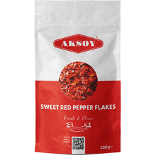 Aksoy Premium Quality Turkish Sweet Red Pepper Flakes 200GR || Flakes size 3-4mm