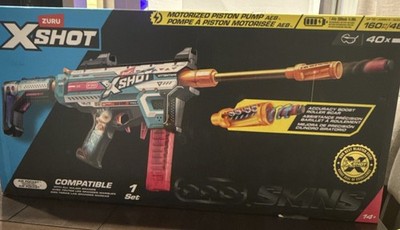 ZURU X-Shot Skins Motorized Piston Pump Dart Gun Set with 40 Darts