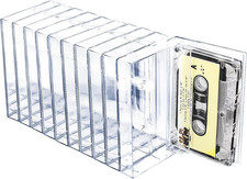 10-Pack Cassette Tape Storage Cases Holder - Clear Plastic Audio Cassette Orga