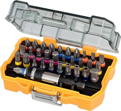 DEWALT 32-teiliges Schraubendreher-Bit-Set mit robustem Koffer, 25 mm Bits für Kreuzschlitz, Torx, H
