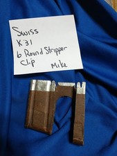 Vintage Swiss K31 6 Round Stripper Clip Rifle Gun Parts Mike Aluminum Fiber
