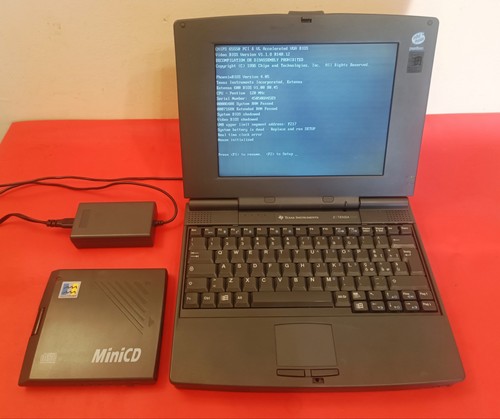 Notebook Texas Instruments Extensa 600 Pentium 120Mhz Retrocomputer