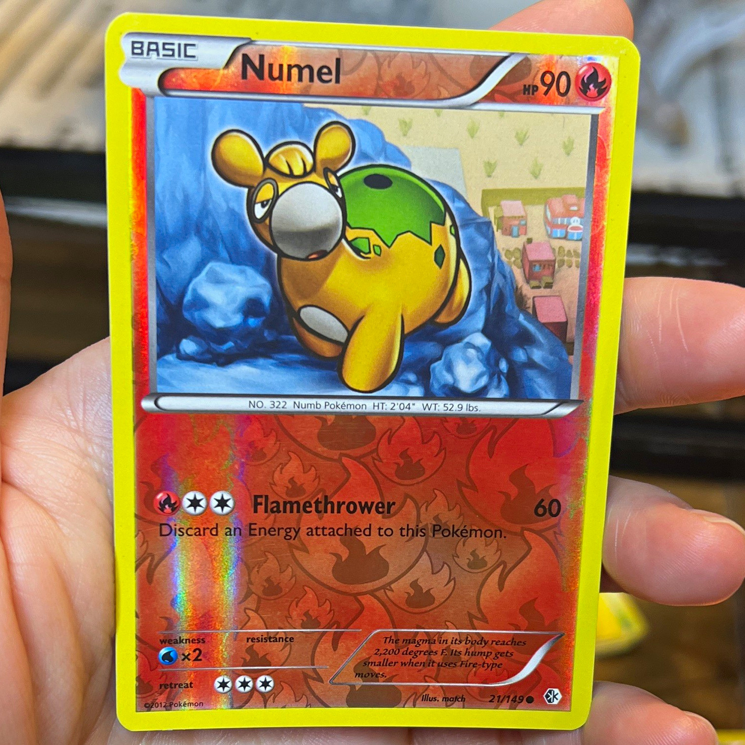 Numel Pokemon 21/149 Boundaries Crossed Reverse Holo Common Basic HP 90