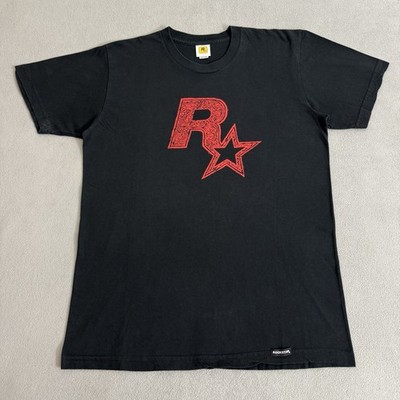 Vintage Rockstar Games Logo T-shirt Size M Video Game Promo USA Made 90s Y2K