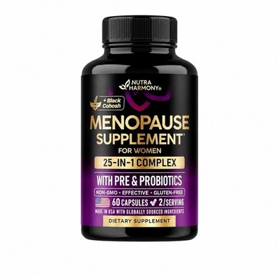 Black Cohosh Menopause Supplement For Women 25-in-1 Complex w/Probiotics 60 Caps